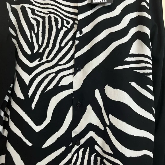 The Kooples Monochrome Zebra Pattern Shirt